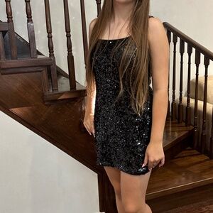 Glamine Black Sequin Mini Dress, Sexy Small size